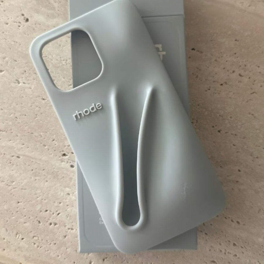 IPhone 14 Pro Max Rhode peptide lip treatment case gray